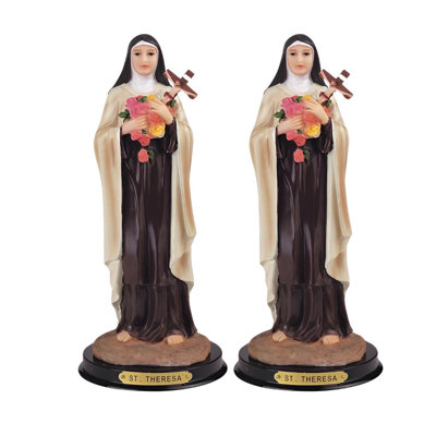 "Ensemble de 2 pièces" ICE ARMOUR 12 "H Statue de Sainte Thérèse Sainte Thérèse d'Avila Figurine de statue en ornement