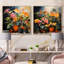 Vibrant Botanical Plants Symphony - ensemble de 2 collages floraux carrés-183791008-183791036