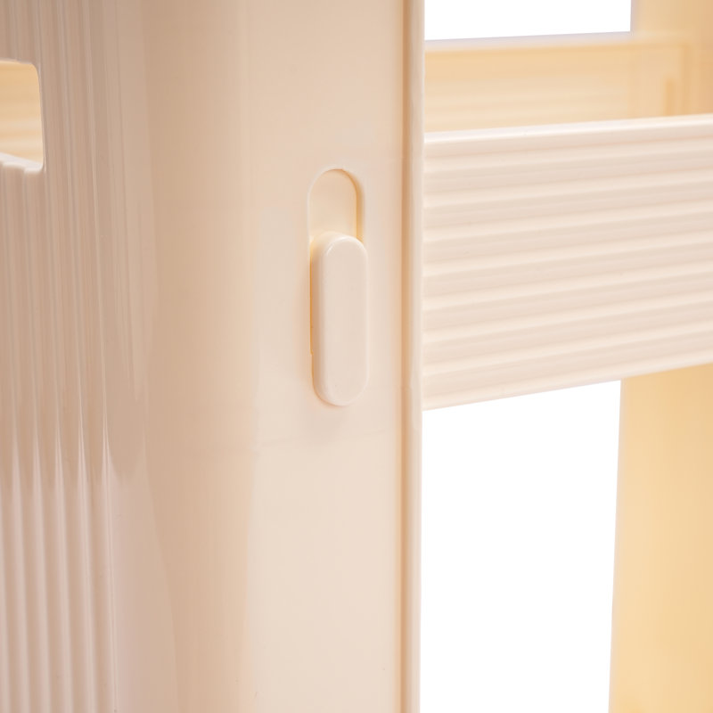 Étagère de rangement multifonctionnelle en plastique avec roulettes 19,7 po Lahja, Jaune clair