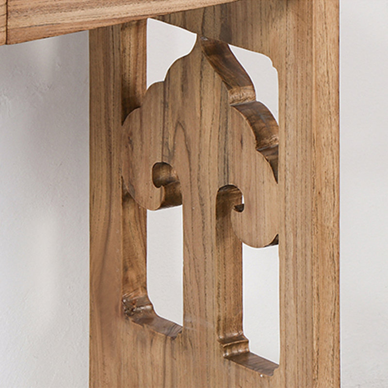 Classical Minimalist Art Console Table, Natural Wood