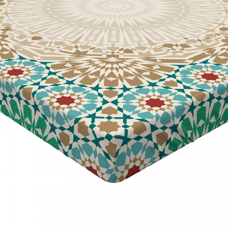 Microfiber Geometric Fitted Sheet, Full Fitted Sheet
