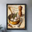 Art encadré noir, ustensiles et ingrédients de cuisine rétro, impressions encadrées de style rétro-1662257621