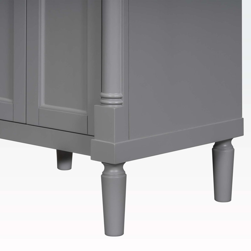 Roshani Wood Freestanding Bathroom Cabinet with Sink/Counter Top, Gray