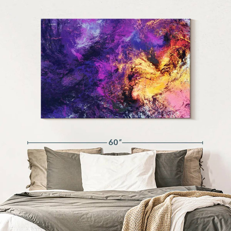 Avery Purple Abstract Texture, 34" H x 51" W