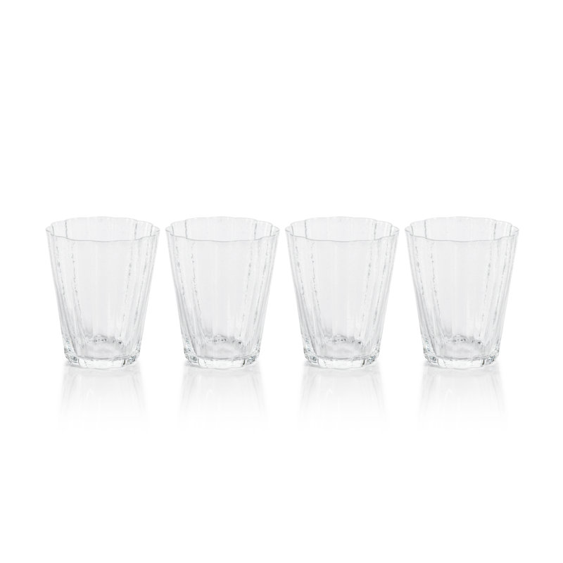 Barletta Clear Bubble Glass Tumblers, Set of 4