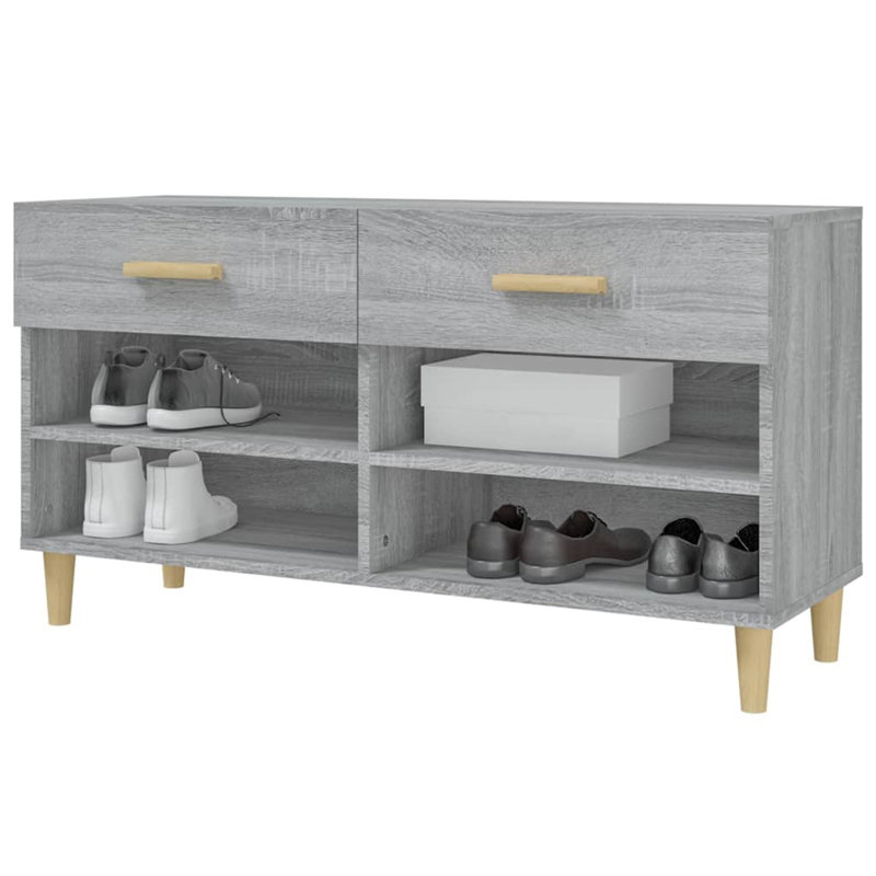 Yesenia 8 Pair Shoe Storage Cabinet, Grey Sonoma