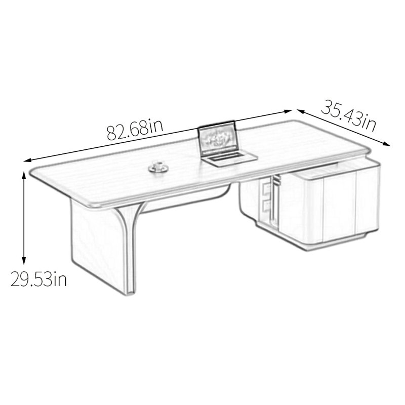 Bureau en bois Advanced Tech, H 29,53 po x l 82,68 po x P 35,43 po