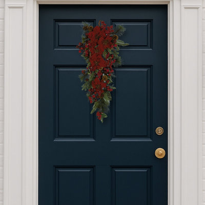 Ornement en soie 3 pi Poinsettia