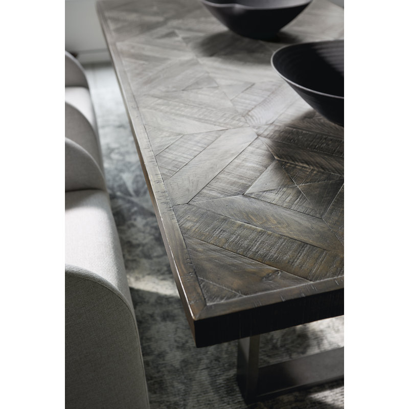 Sable Brown Reclaimed Wood Dining Table with Steel Base
