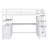 Full Size Loft Bed With Desk And Shelves, Two Built-In Drawers, Storage Staircase, White-1933963106