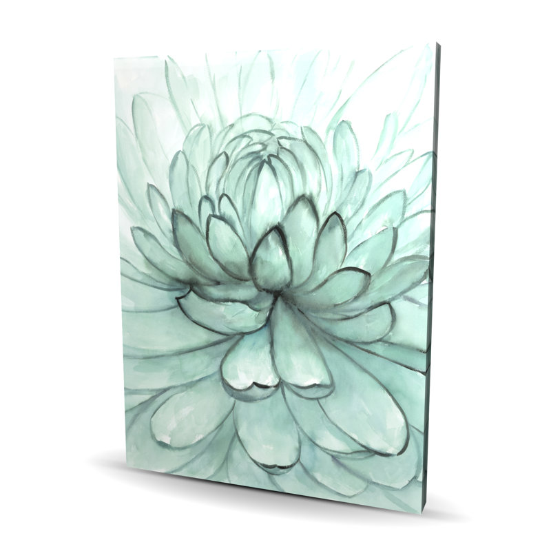 Fleur turquoise - Toile florale illustrative pour la décoration intérieure