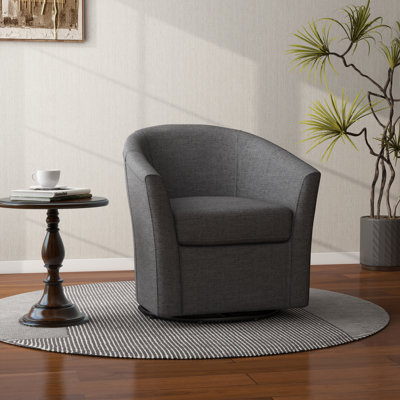Aunna Upholstered Swivel Barrel Chair