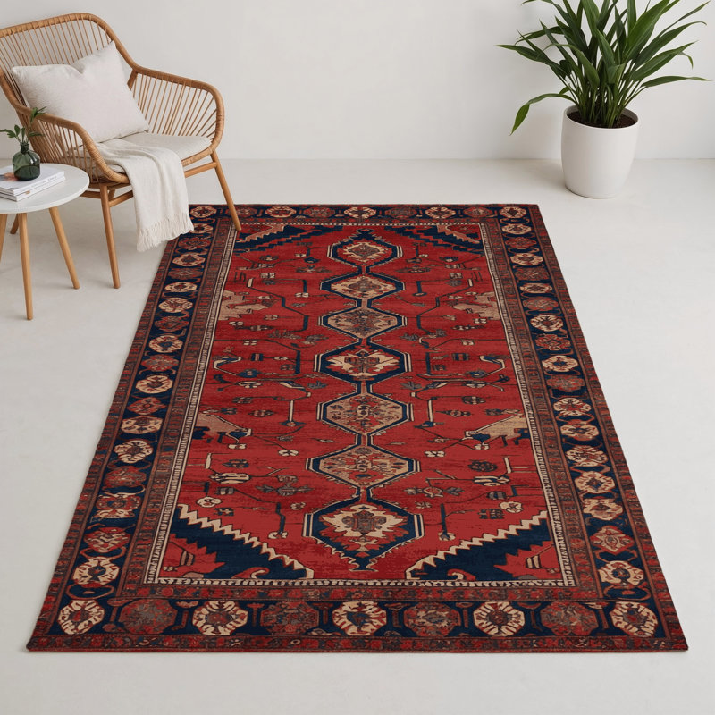Tapis d'intérieur et d'extérieur brun Persian, Rectangle 5 pi x 7 pi