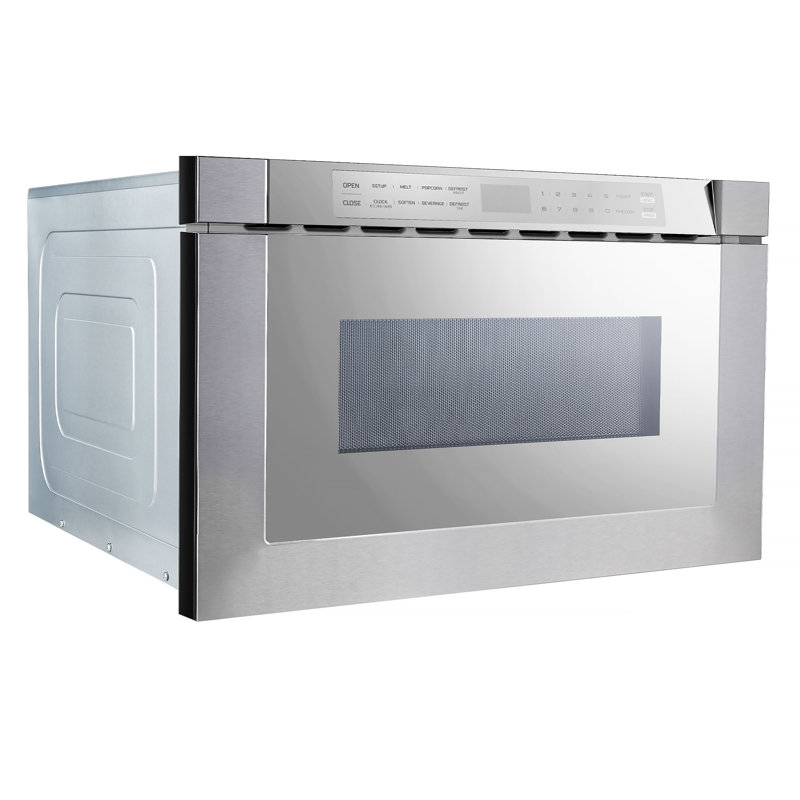 XO Appliance 1.2 Cubic Feet 1000 Watt Microwave Drawer with Sensor Cooking, Silver Mirror