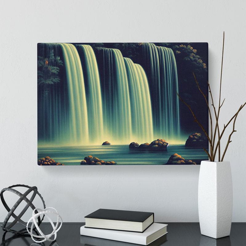 Modern Waterfall Scene Vol.2 - Wrapped Canvas, 40cm H x 60cm W x 3cm D