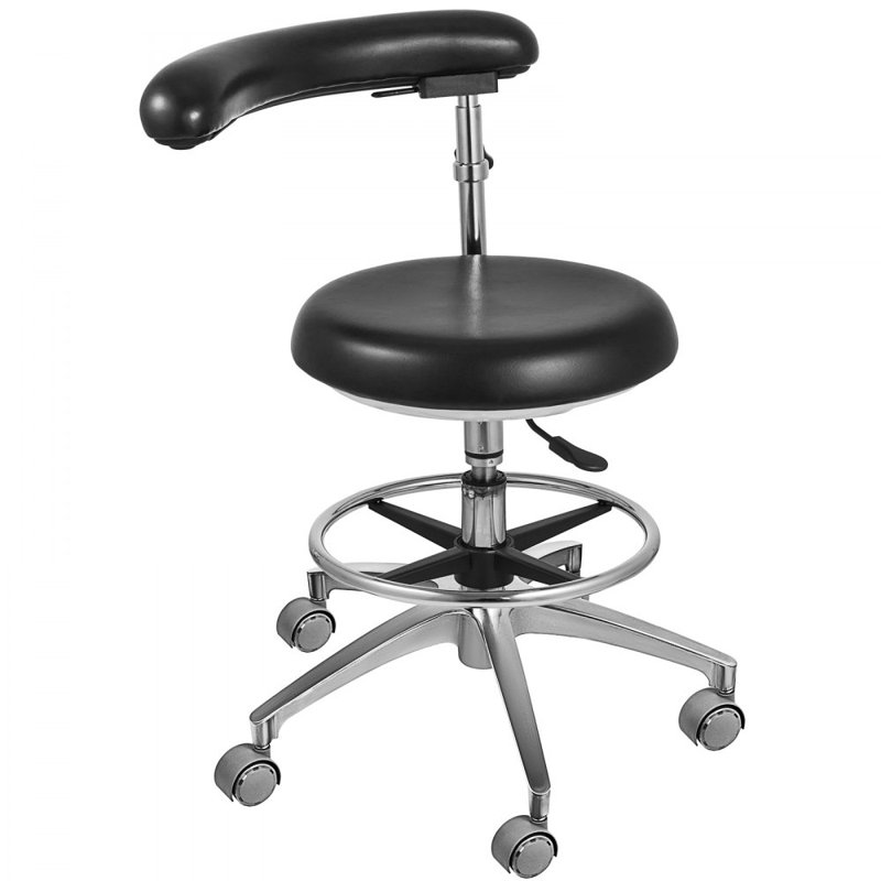 Tabouret de dentiste médical avec fauteuil rotatif à 360 degrés en cuir de polyuréthane