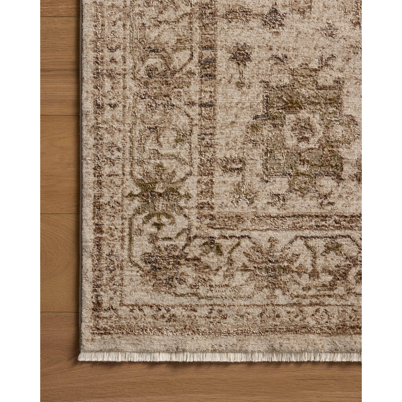 Loloi Haywood Ivory / Taupe Area Rug, Rectangle 6'7" x 9'2"