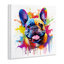 «French Bulldog Modern Splash» par Marybeth Cunningham - reproduction d'art sur bois sans cadre