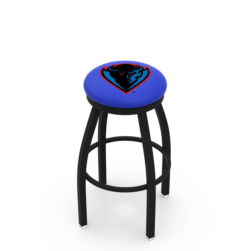 NCAA Swivel 25" Counter Stool, Black Wrinkle, DePaul University