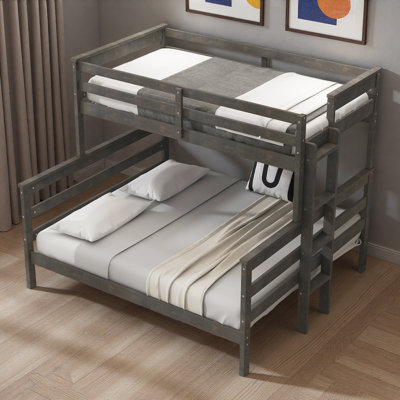 Wood Bunk Bed With Independent Pull-out Design And Sturdy Construction