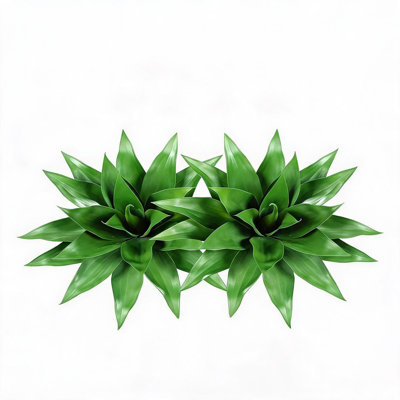 Ensemble de plantes artificielles réalistes résistantes aux rayons UV - 2 PCS grandes plantes artificielles pour la décoration intérieure, extérieure ou intérieure, sans entretien, 28 pouces, 29 feuilles, vert