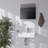 White Rectangular Wall Mount Bathroom Sink without Faucet and Overflow