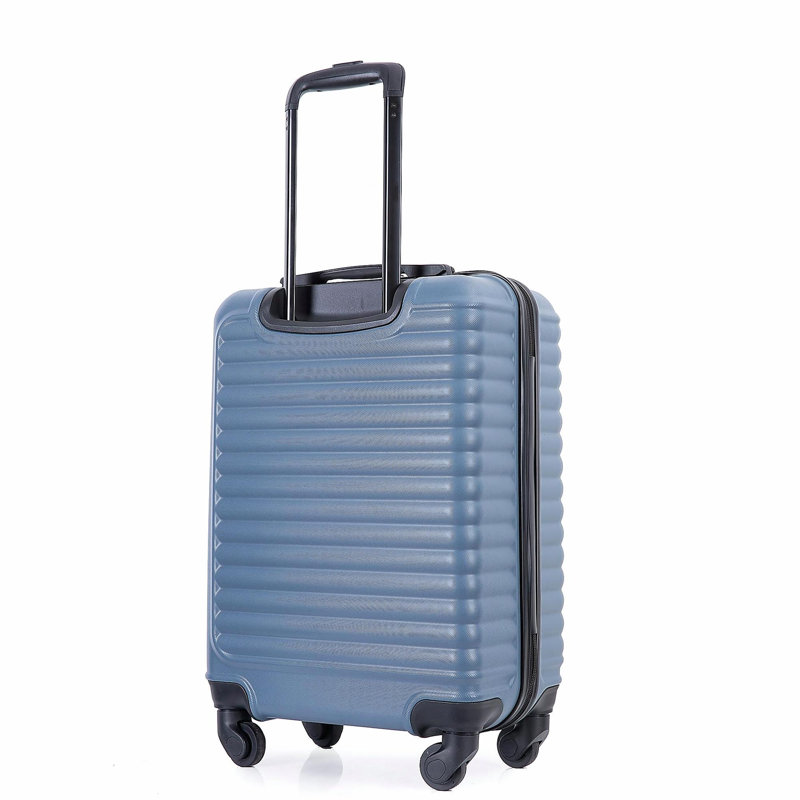 Bagage de cabine, valises à roulettes, valise de transport légère en ABS, bagage rigide, 20 pouces (bleu)