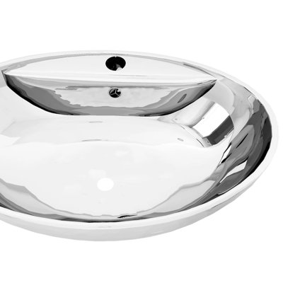 Fairmont Park Whaley Bridge 23.0314960395mm L Ceramic Oval Sink with Overflow