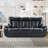Saneela 84.6'' Wide Breathable Leather Pillow Top Arm Power Reclining Sofa with Diamond Stitching-725609836