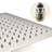 Ceiling Mounted Shower With 16" Head & Handheld - Brushed Nickel, Brass Made System-126353142