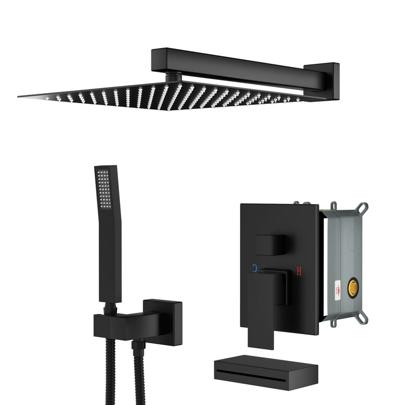 Diverter Complete Shower System, Matte Black