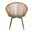 Ensemble 3 pièces moderne, table basse ronde et 2 chaises pivotantes en rotin