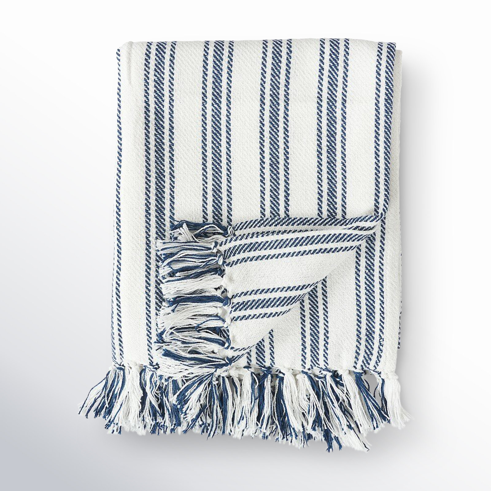 Memphis Cotton Throw Blanket, Navy