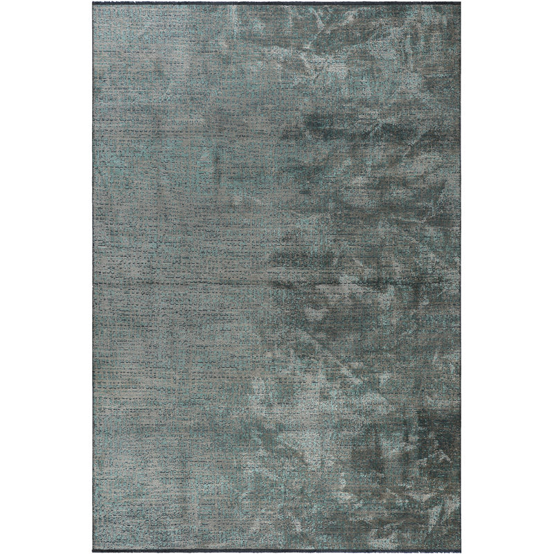 Tapis gris / bleu sarcelle Rapture, Rectangle 7 pi 10 po x 11 pi 2 po