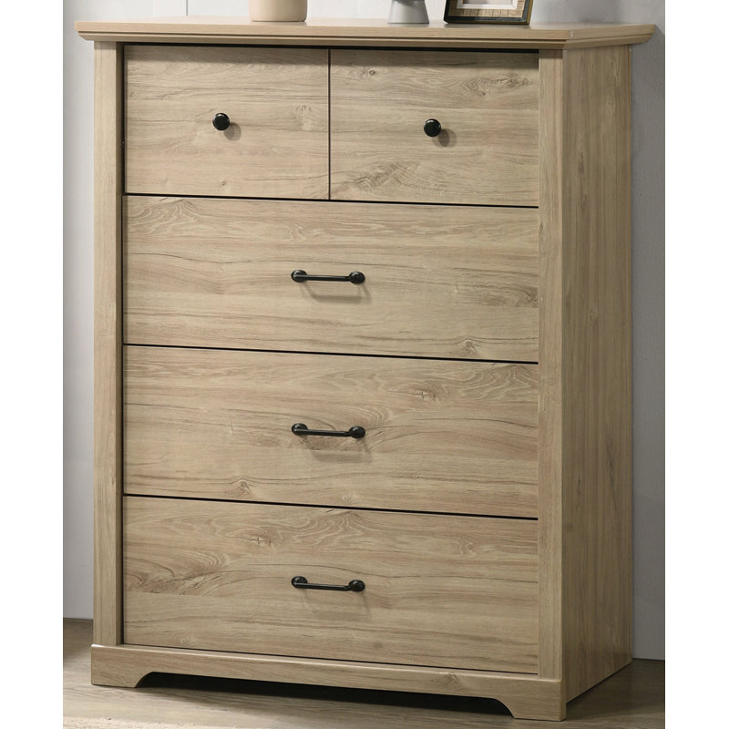 Commode 6 tiroirs au fini chêne clair