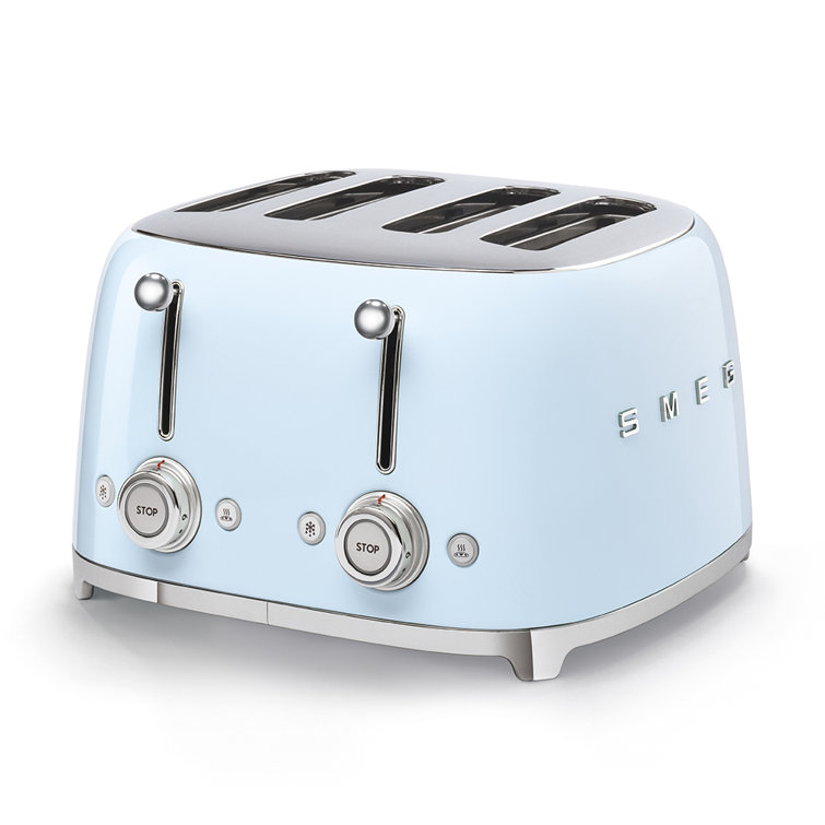 Buydeem 4 Slice Stainless Steel Toaster Wide Slots Retro Pastel