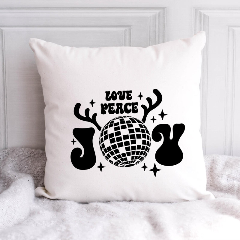 Christmas_Black-08 Reversible Throw Pillow, 16" x 16"