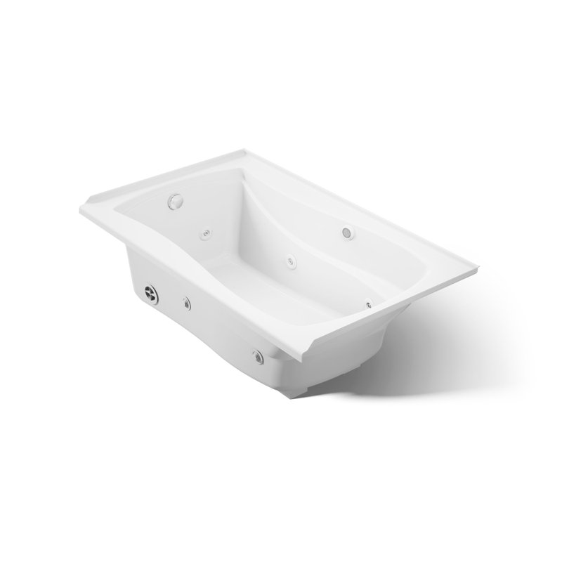 Baignoire tourbillon encastrable 60 po x 36 po Mariposa®, Blanc, Gauche