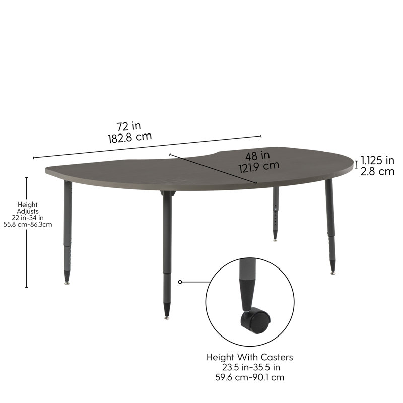 Table d'activité thermofusionnée avec pieds fuselés réglables Adapte 48 x 72, Mer du nord, Strandz cosmique