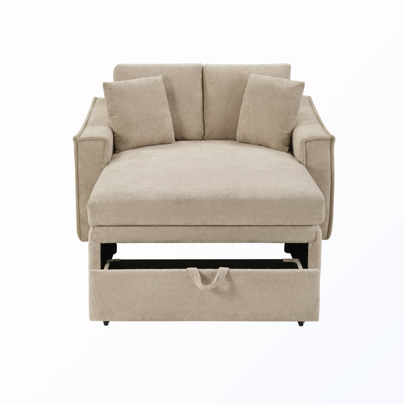 Chaise longue avec coussins et rangement caché, Brown