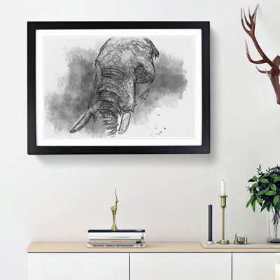 African Elephant in Abstract - Picture Frame Graphic Art Print
