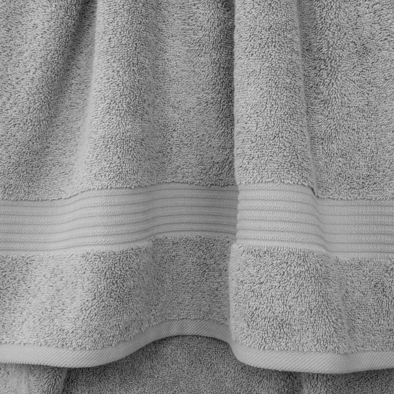 100% Cotton Turkish  Washcloth Set, 4 Piece Soft, Absorbent Wash Rag Small Towels, Light Gray