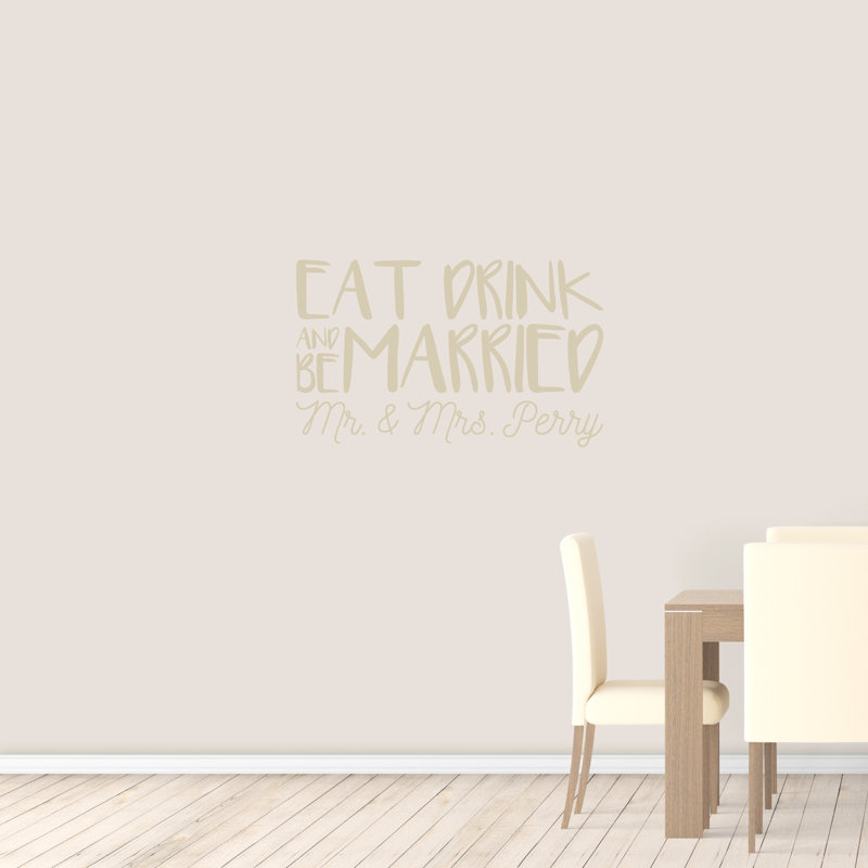 Décalcomanie murale "boisson mangere et be marié", Beige