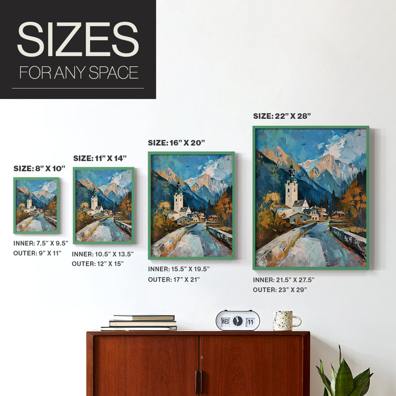 LANDSCAPES Series CDII, reproduction encadrée - bois massif, H 21 po x l 17 po, Vert