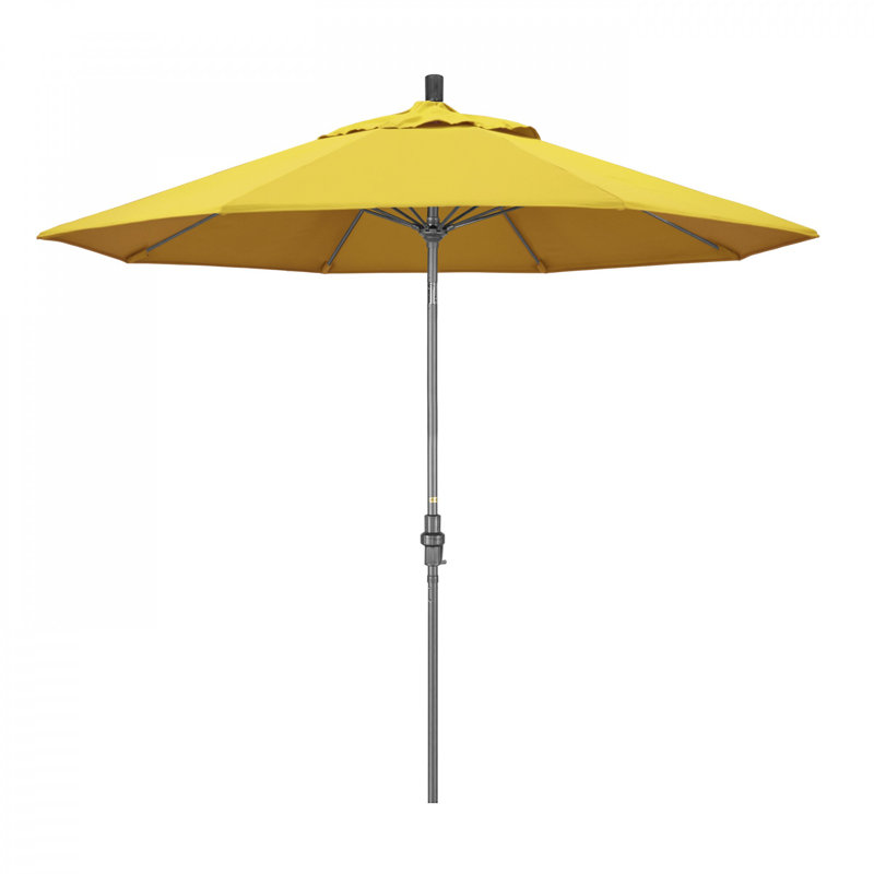 Parasol de marché 9 pi Hemenway, Performance citron, Hammertone Grey