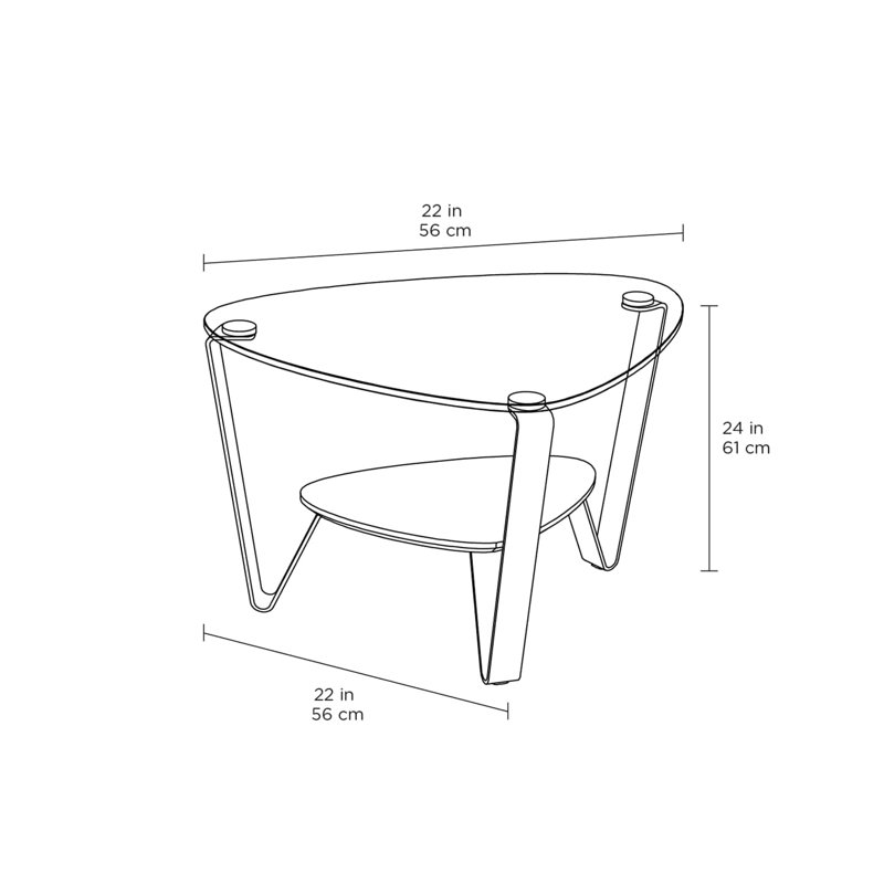 Dino Glass End Table, Stone