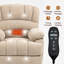 23" Seat Width And High Back Large Size Beige Chenille Power Lift Recliner Chair With 8-Point Vibration Massage And Lumbar Heating-1403500618