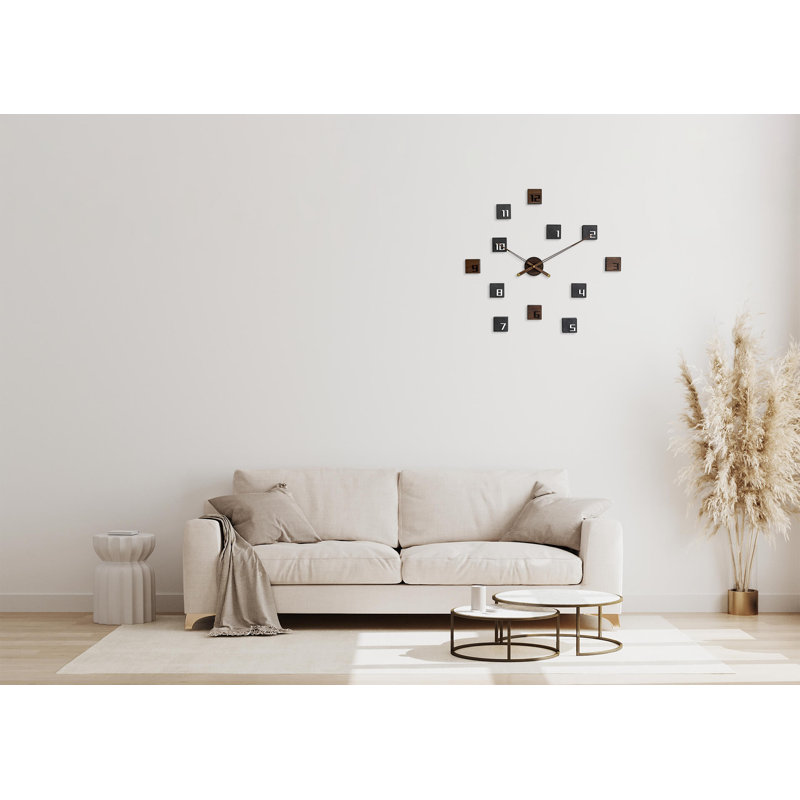 Oversized THE COMPLEX 82cm Silent Wall Clock, Black/Brown