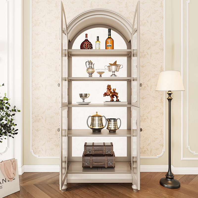 Bois massif + vitrines en verre, Champagne