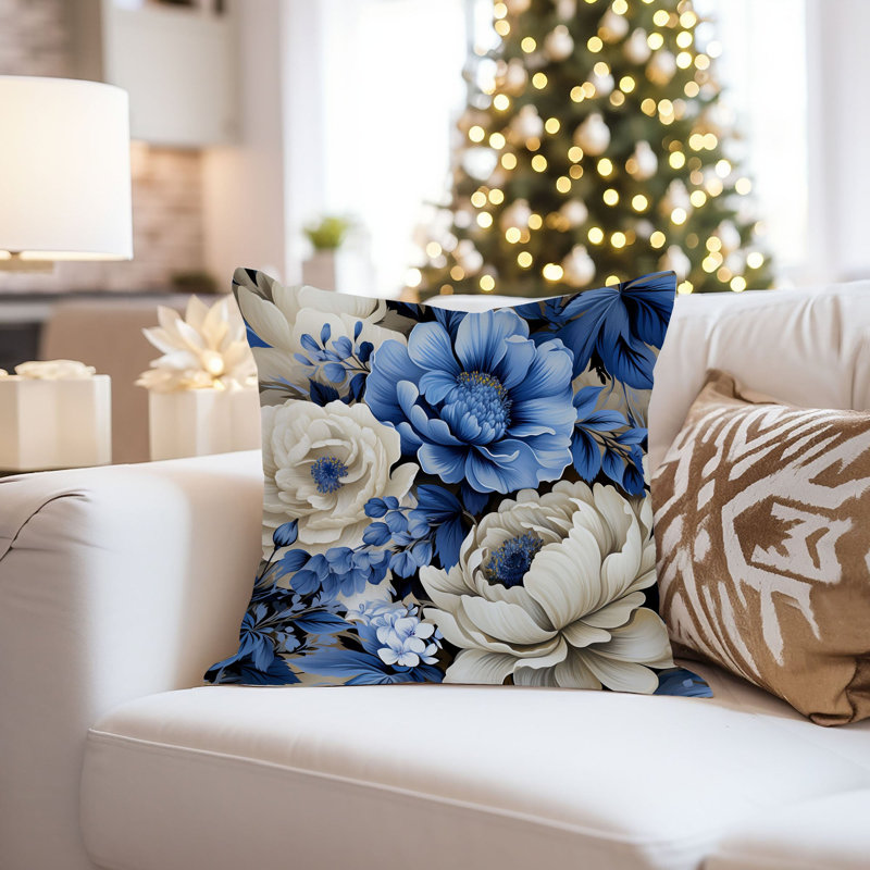 Floral Blue Peonies Flowers III Classic, 18"H x 18"W